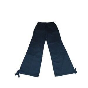 Gilipur Womens Black Cargo Pants Wide Leg Utility Trousers TL0268 Size M NWT